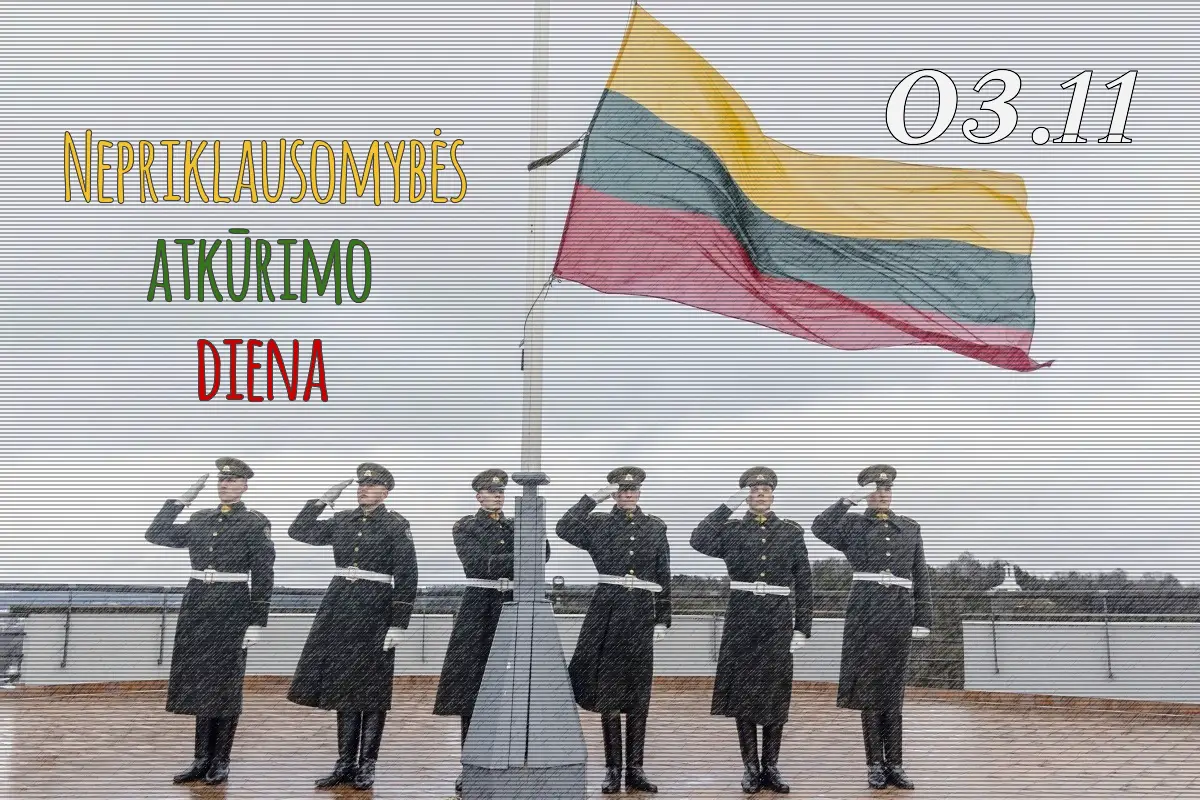 Kovo 11 - Lietuvos nepriklausomybės atkūrimo diena - atvirukas sveikinimas